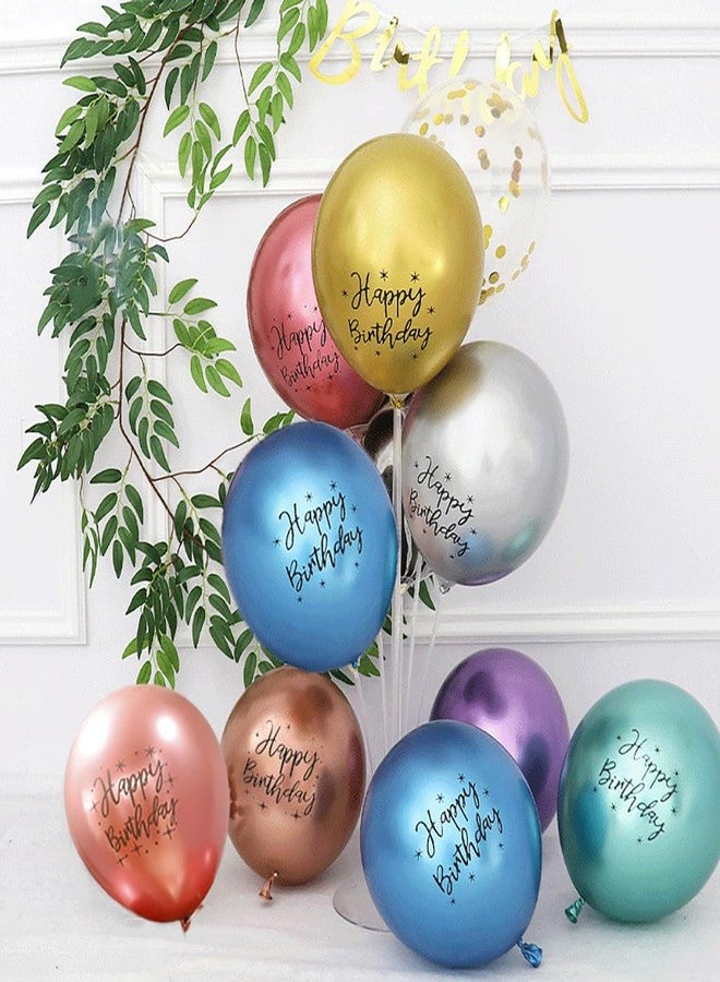 AzsVbvs Colorful Happy Birthday Balloons, 50PCS 12inch Metallic Helium Balloons for Birthday Baby Shower Wedding Party Supplies Arch Garland Decoration, Mixed Color - Image 3